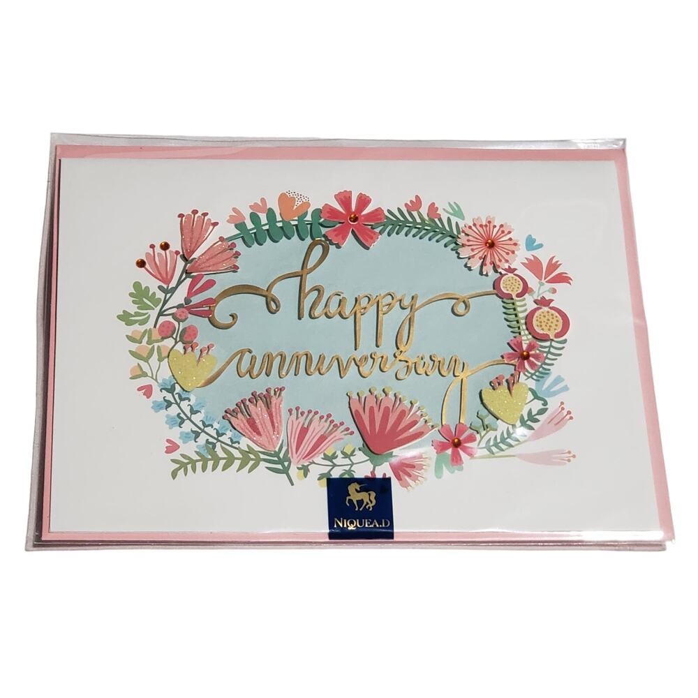 NIQUEA.D Happy Anniversary "Warmest Wishes Great Day" Luxury Card